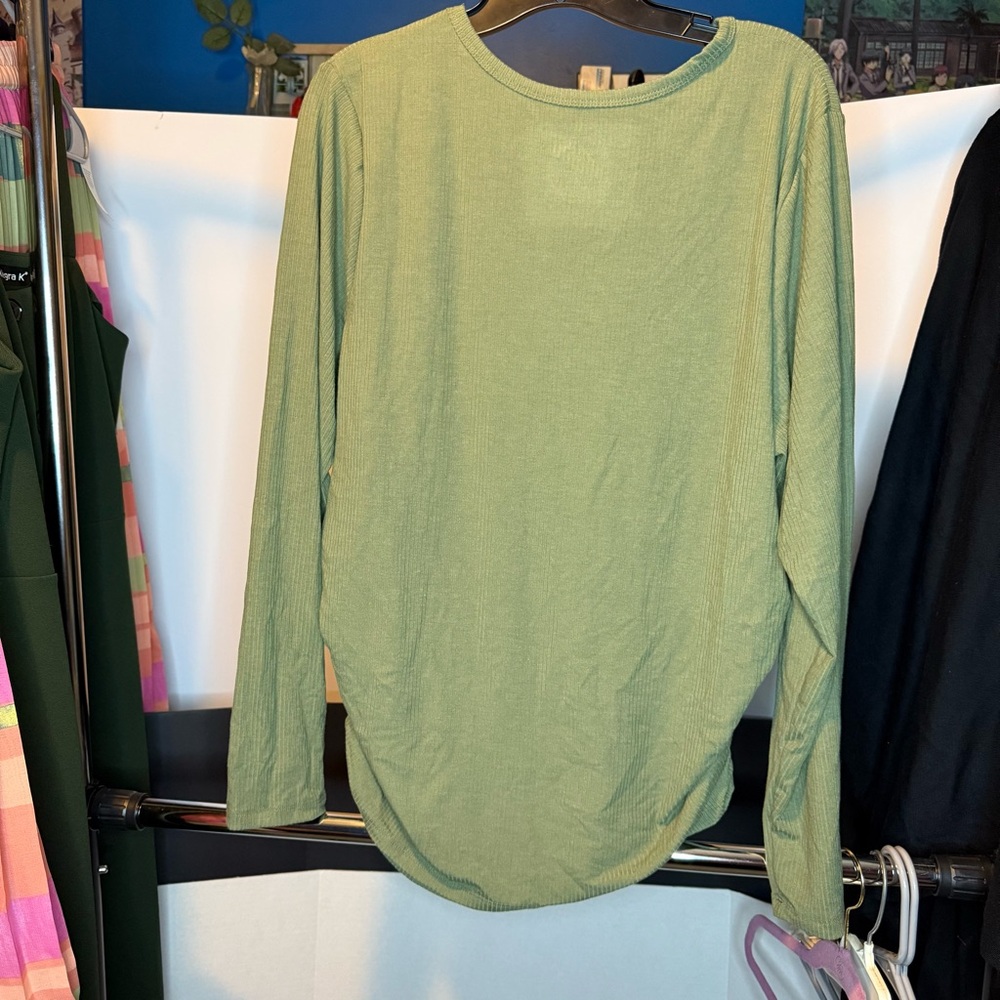 NWT Torrid size 3 Side Olivine Cinch Crew Long Sleeve Top - Picture 7 of 8